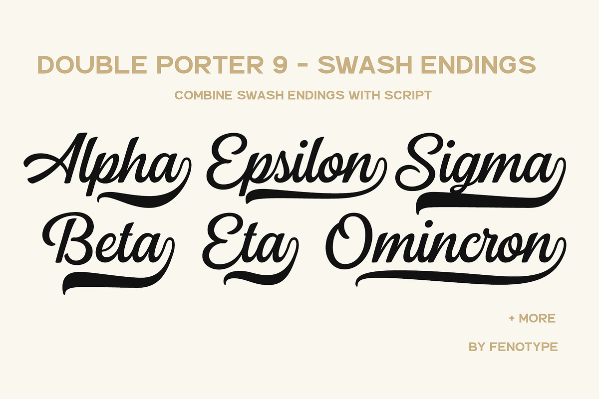 Double Porter 12 FONTS + EXTRAS, a Script Font by Fenotype (Photo 18 of 20)