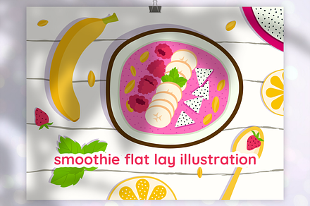 Smoothie bowl illustration, a Food Illustration by Yummy art