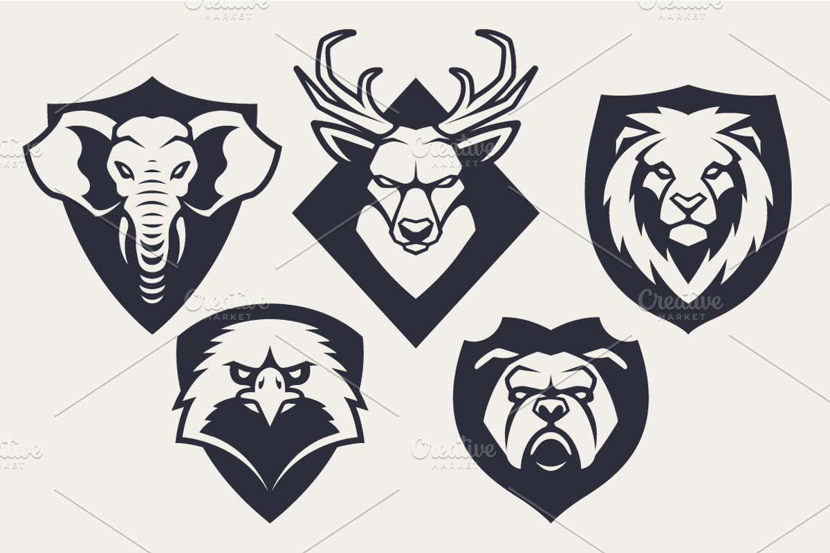 Animals Mascot Icons Vector Set, a Duotone Icon by Vecster (Photo 9 of 17)
