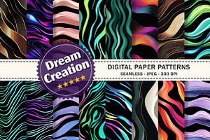 Abstract Wavy Lines Digital Paper
