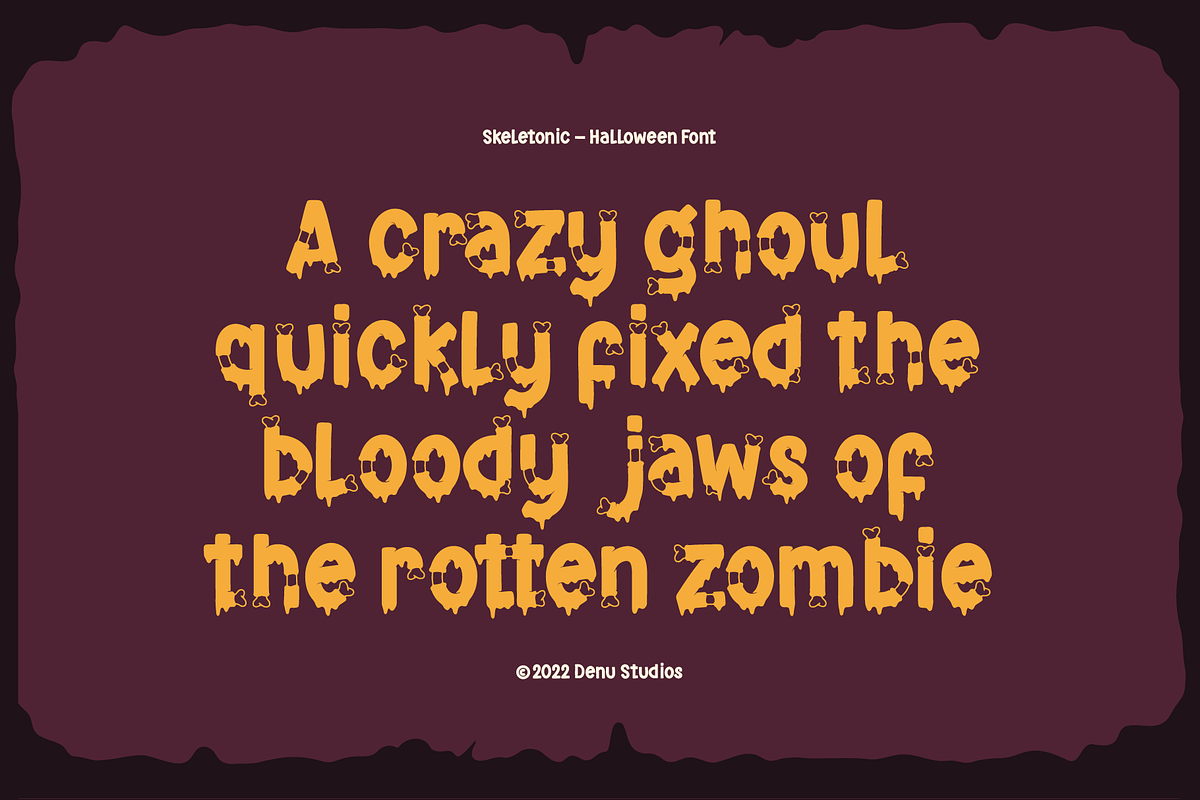 Skeletonic | Bone Halloween Font, a Blackletter Font by Denustudios (Photo 6 of 12)