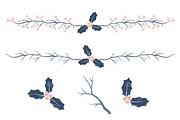Navy & Blush Holly & Vectors, an Illustration by Amanda Ilkov (Thumbnail 4 of 5)