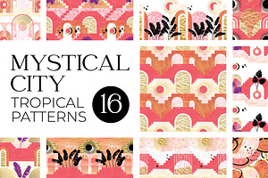 Mystical city. Tropical patterns