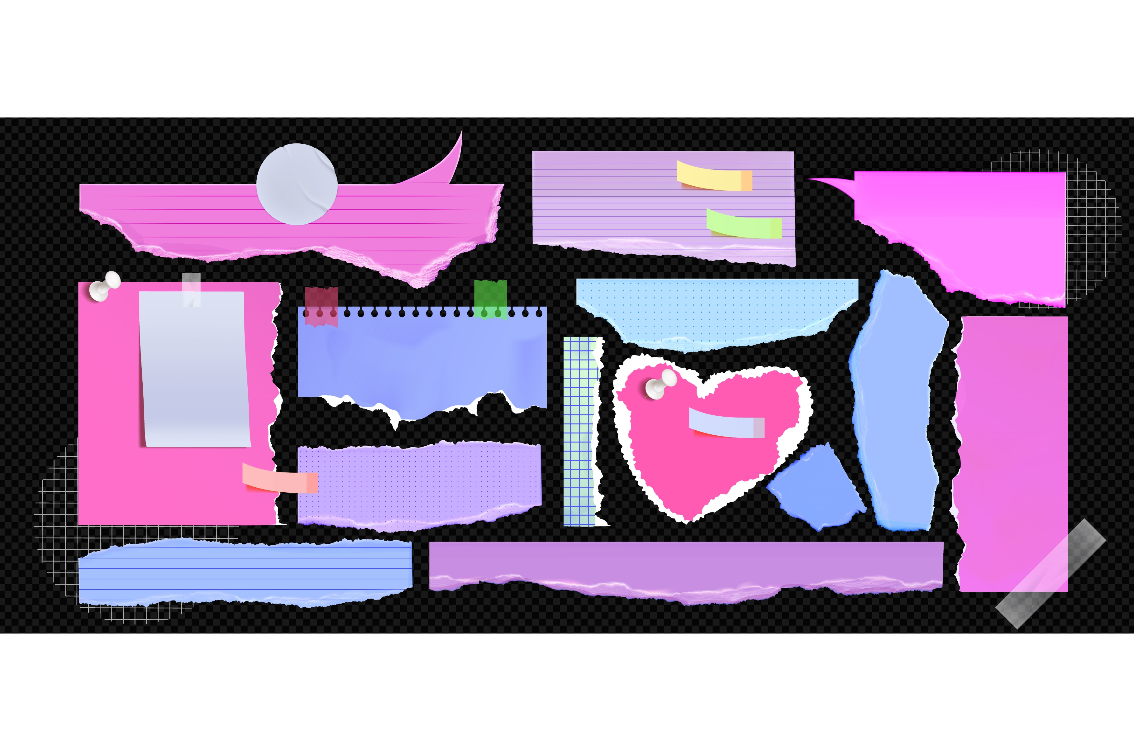Ripped paper fragments for scrapbook, a Texture Illustration by art PVP ...