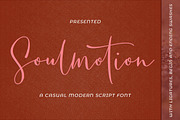 Soulmotion script, a Script Font by akrtype (Thumbnail 1 of 9)