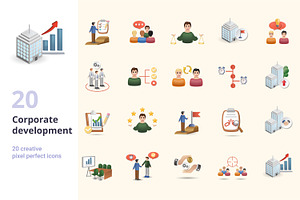 Corporate Development 3D Icons Set, an Object Graphic by Aimagenarium@gmail.com