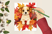Cute Autumn Dog Sublimation Clipart, an Illustration by CitraGraphics (Thumbnail 6 of 7)