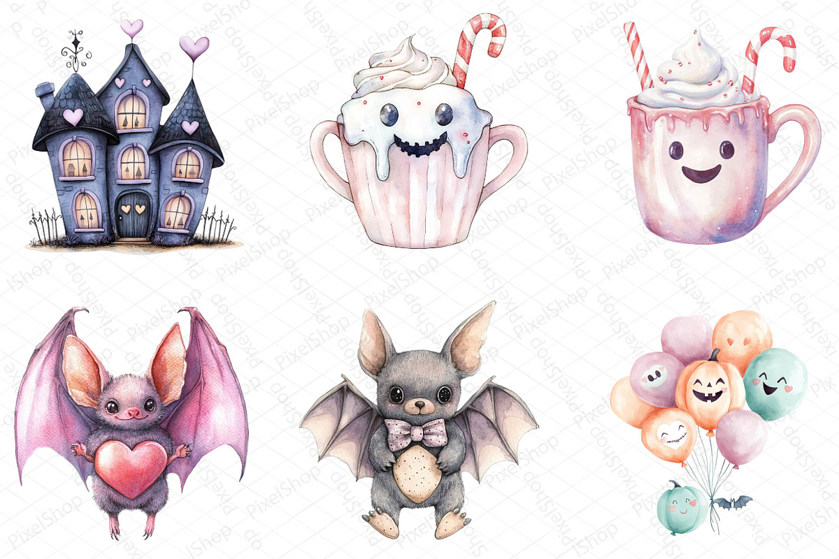 Pastel Pink Halloween Png Clipart, an Illustration by DreamPrint404 (Photo 4 of 5)