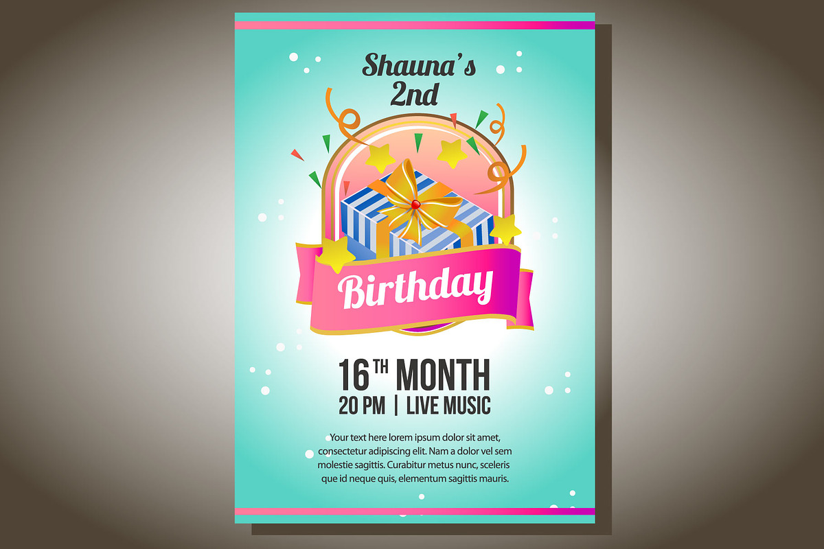 7 Birthday party flyer templates, a Templates & Theme by Propylparaben (Photo 3 of 8)