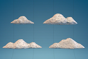 Low Poly Clouds Pack 2