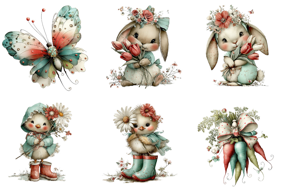 Whimsical Spring Clipart, an Illustration by CreationArt (Photo 3 of 7)