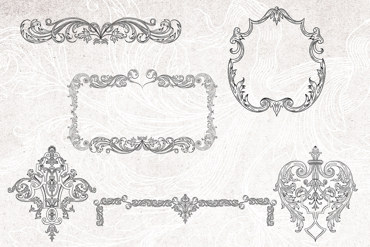 Procreate Vintage Baroque Borders, a Brush Add-On by AW Studios (Photo 3 of 9)