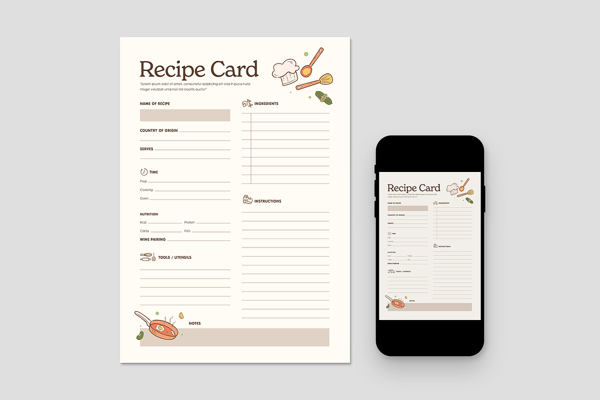 Recipe Card Template, a Card Template by BrandPacks (Photo 3 of 5)