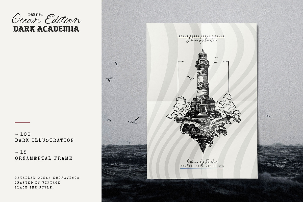 Dark Academia Ocean | Illustration, an Object Illustration by KetteCreate (Photo 3 of 14)
