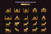 Mosque & Goat Islamic Vector Icons, a Solid Icon by zahidhossainalif (Thumbnail 1 of 2)