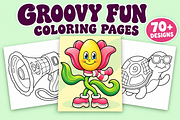 Groovy Fun Coloring Pages, an Object Illustration by Inkivelle Studio (Thumbnail 1 of 3)
