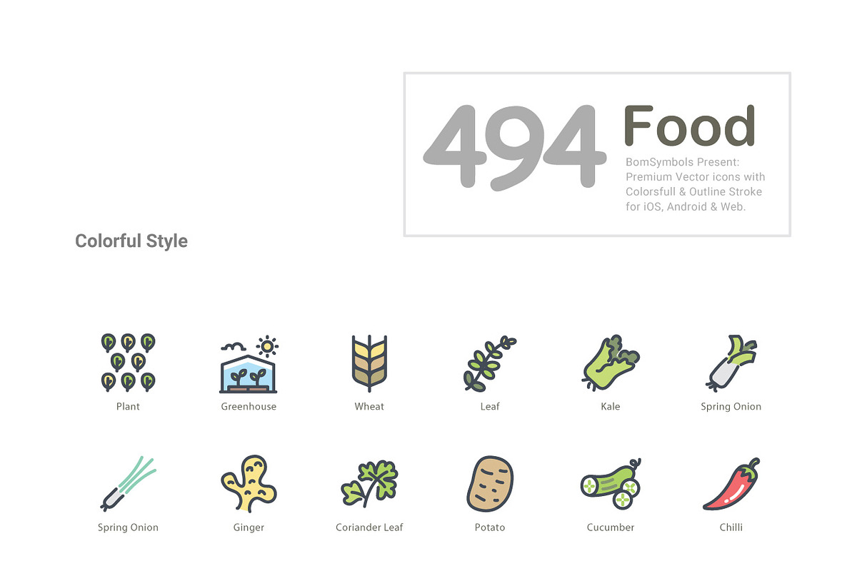 Food Vector Icons, an Icon by BomSymbols (Photo 4 of 5)