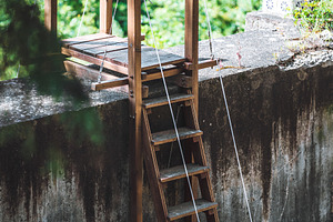 Handmade Ladder In Old Pool, an Architecture Photo by SkyNext