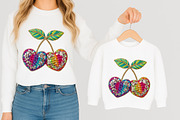 Faux Yarn Valentine Cherry Hearts Pn, an Illustration by designcity5 (Thumbnail 8 of 8)