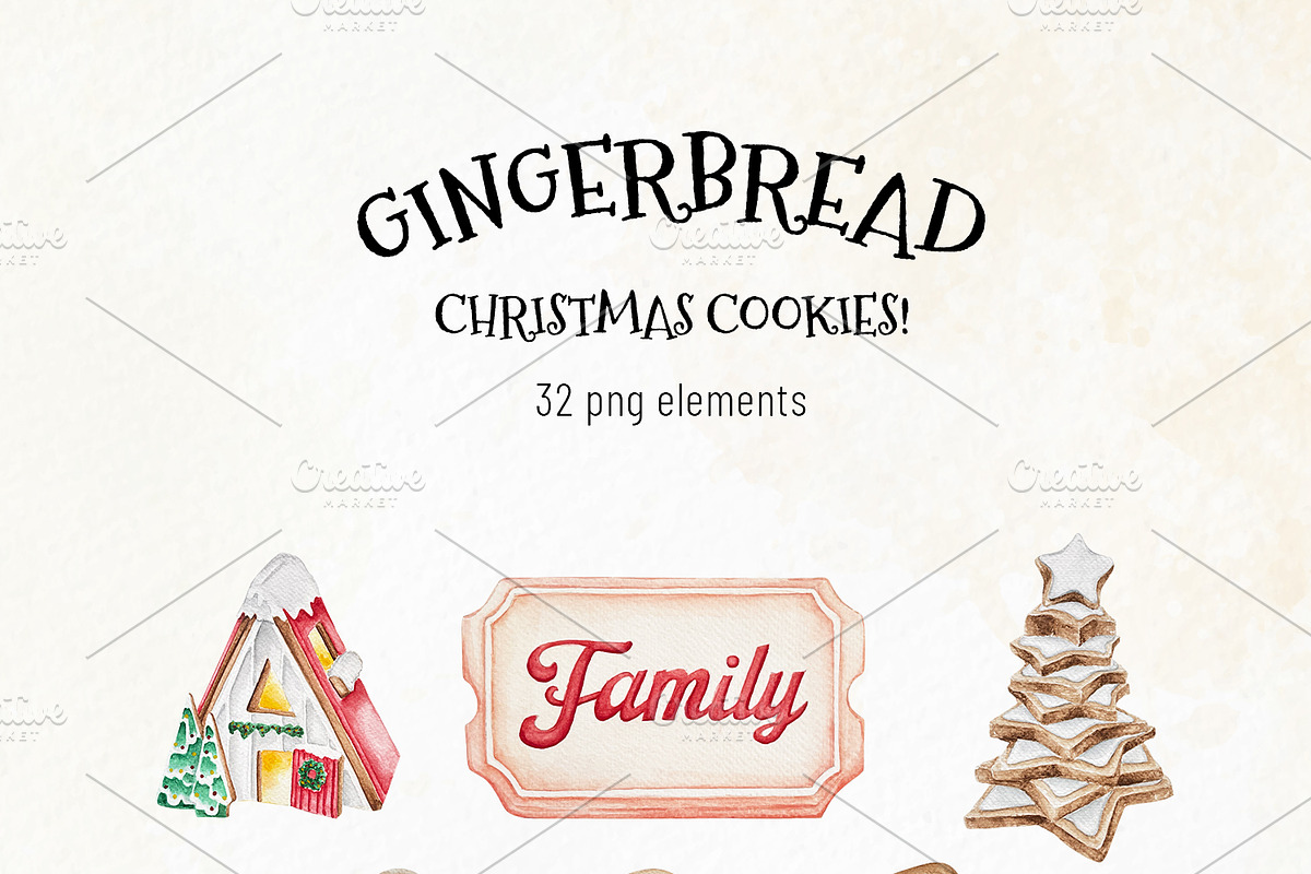 Watercolor - Christmas Gingerbread, a Decorative Illustration by bylin_illustration (Photo 2 of 9)