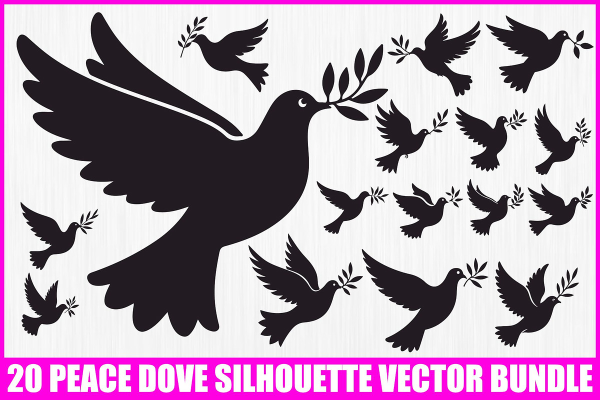 Peace Bird Silhouette Pack, an Illustration by jahid234 (Photo 1 of 21)