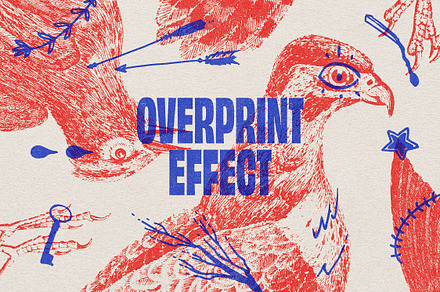 Old OverPrint Photoshop Effects