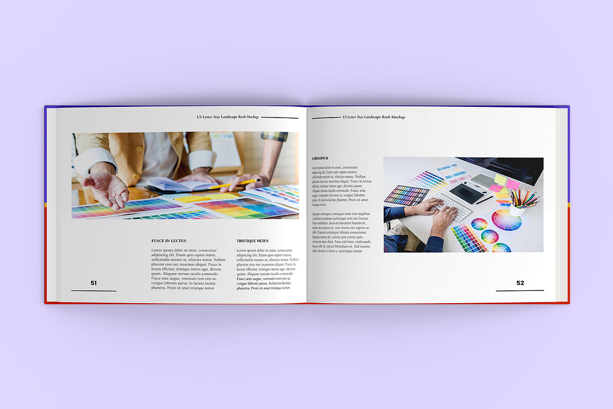 US Letter Size Landscape Book Mockup, a Books & Magazine Mockup by Illusiongraphic (Photo 11 of 31)