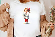 Peppermint Christmas Girl & Butter., a Seasonal Illustration by CreationArt (Thumbnail 6 of 7)