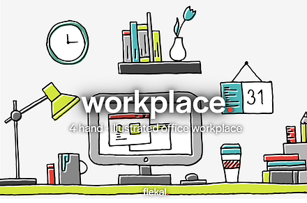 Hand Illustrated Office Workplace