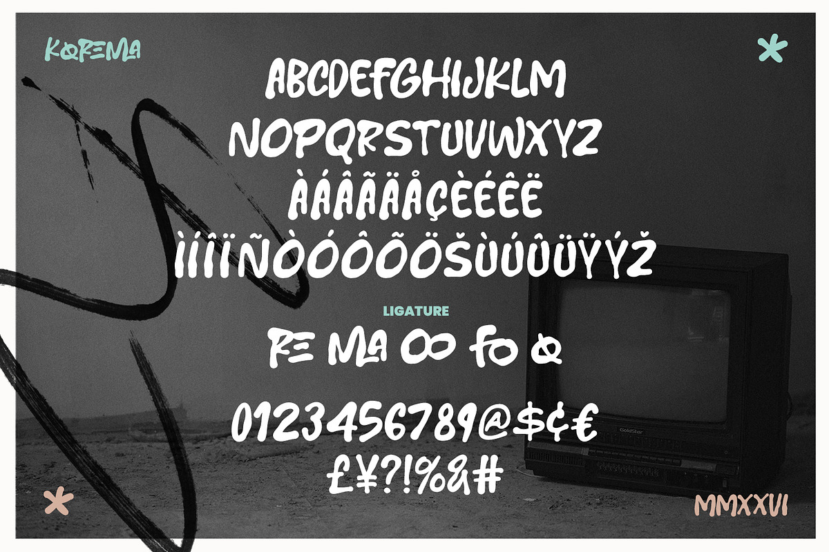 Korema Bold Raw Tribal Display Font, a Handwritten Font by Maulana Creative (Photo 7 of 7)