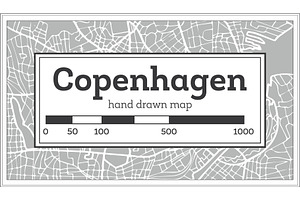 Copenhagen Map In Retro Style.