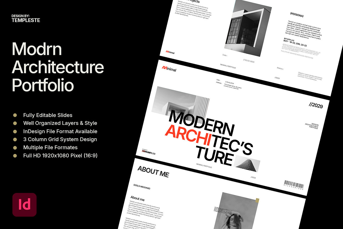 Modern Architecture Portfolio Design, a Presentation Template by Templeste (Photo 2 of 6)