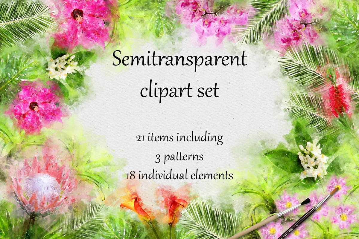 Tropical Watercolor Set, an Illustration by PaperAndCrayons (Photo 2 of 5)