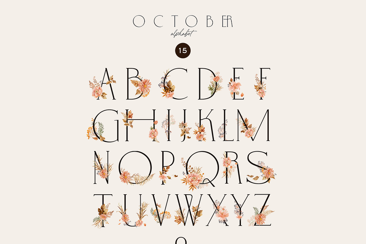 OCTOBER Watercolor Autumn Set, an Object Graphic by Kaleriia (Photo 9 of 11)