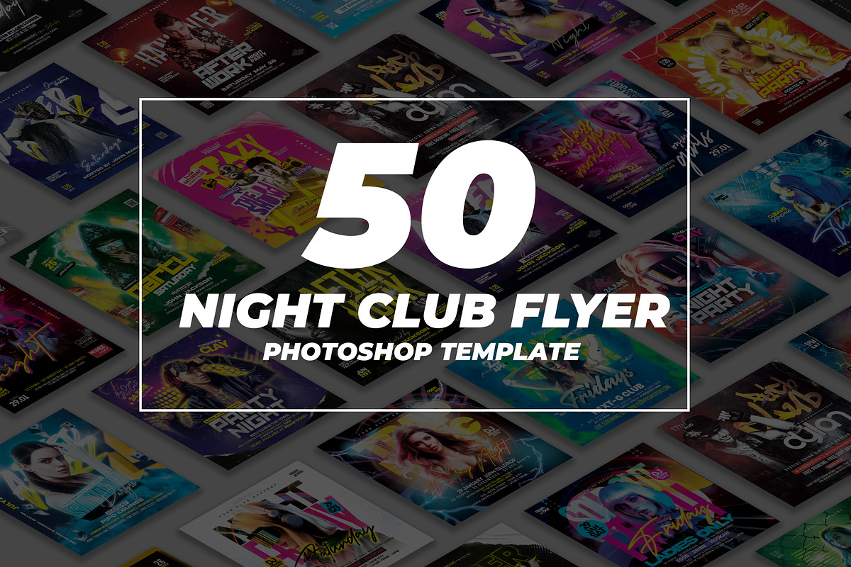 50 Night Club Party Flyer Bundle 4, a Flyer Template by NanoAgency (Photo 1 of 2)