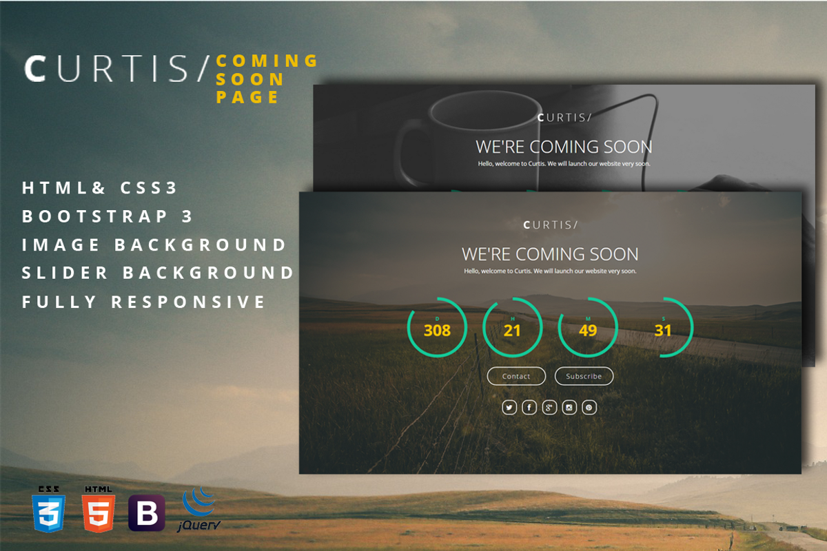 Curtis - Coming Soon Page, a Bootstrap Template by Studio Ember