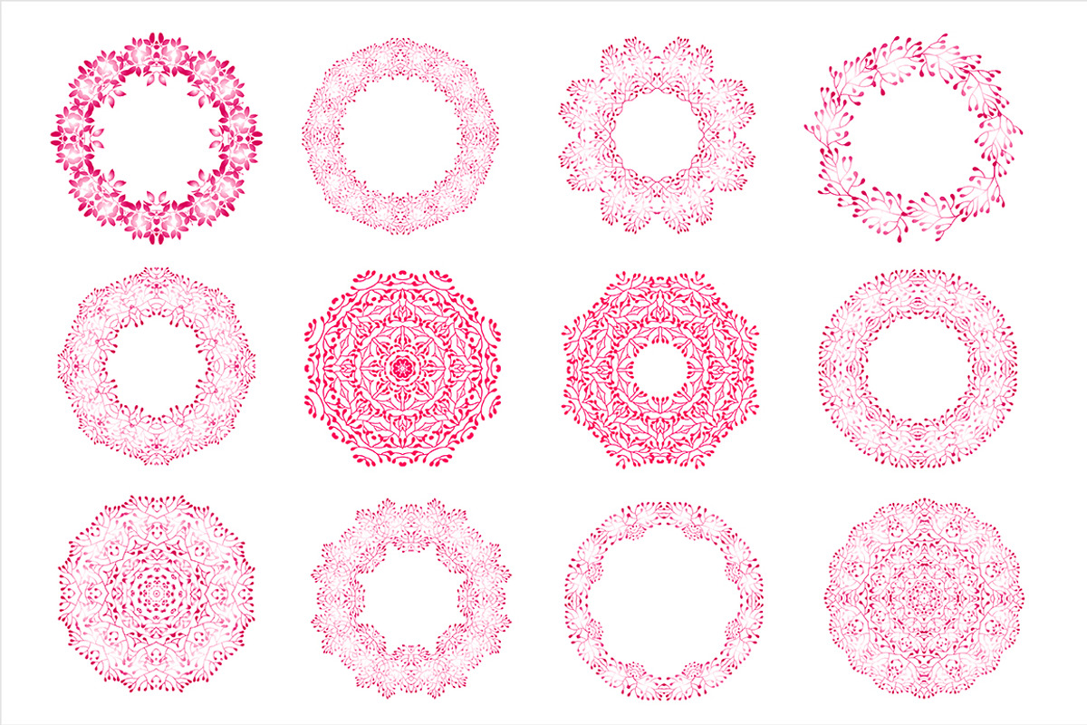12 Ornamental round lace pattern preview 2