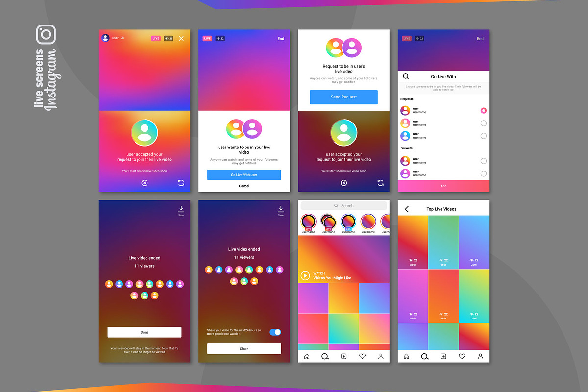 Instagram Live Screens, a Social Media Template by karnofff (Photo 5 of 5)