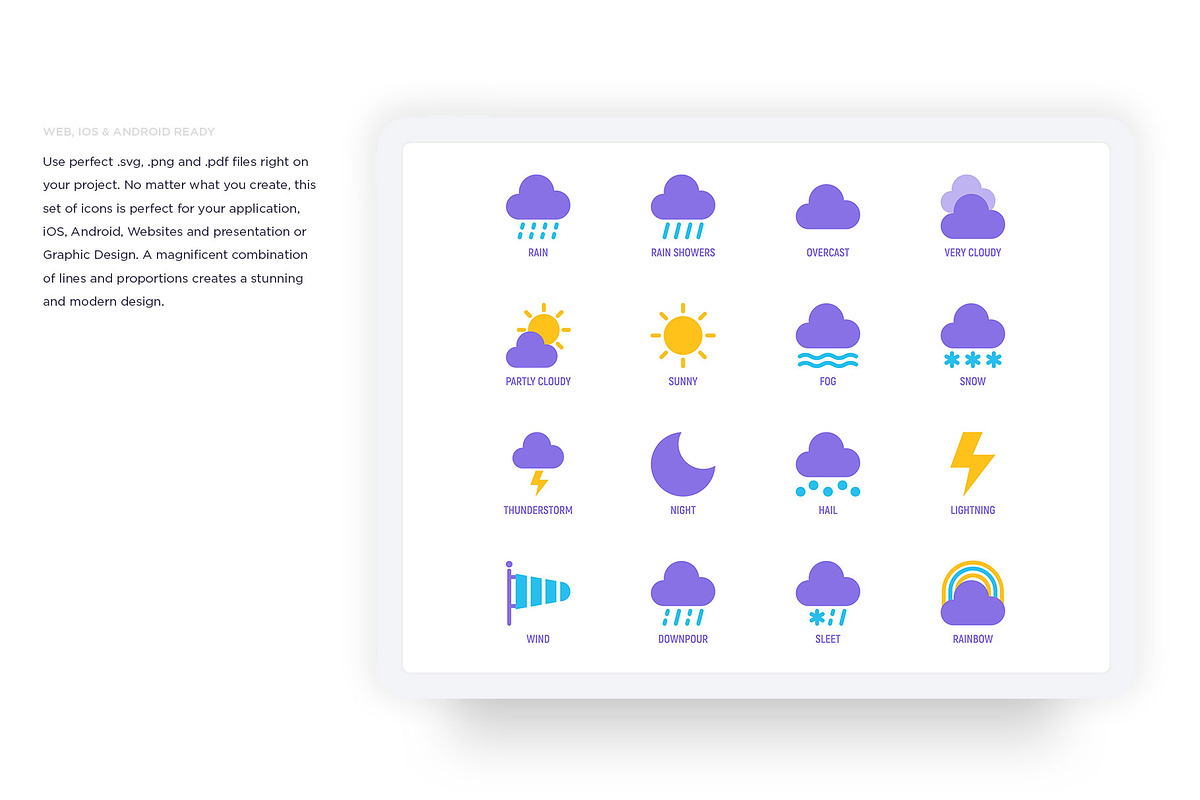 Weather | 32 Icons Set, an Outline Icon by Marina Silence (Photo 15 of 17)
