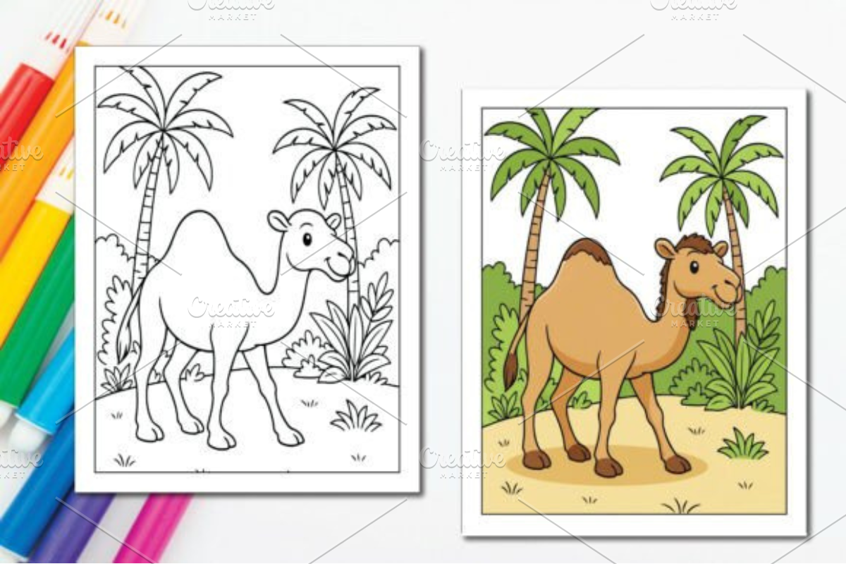 Cute Jungle Animals Coloring Pages, an Animal Illustration by Ink Gallery (Photo 2 of 7)