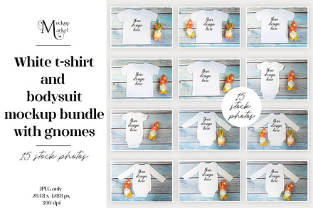 T-shirt and bodysuit mockup bundle.