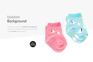 Baby Socks Mock-ups Set & Generator