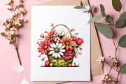 Watercolor easter flower basket clip, an Illustration by SinaCreation (Thumbnail 9 of 11)