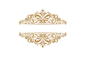 Vintage gold frame on a white, a Decorative Illustration by RODINA