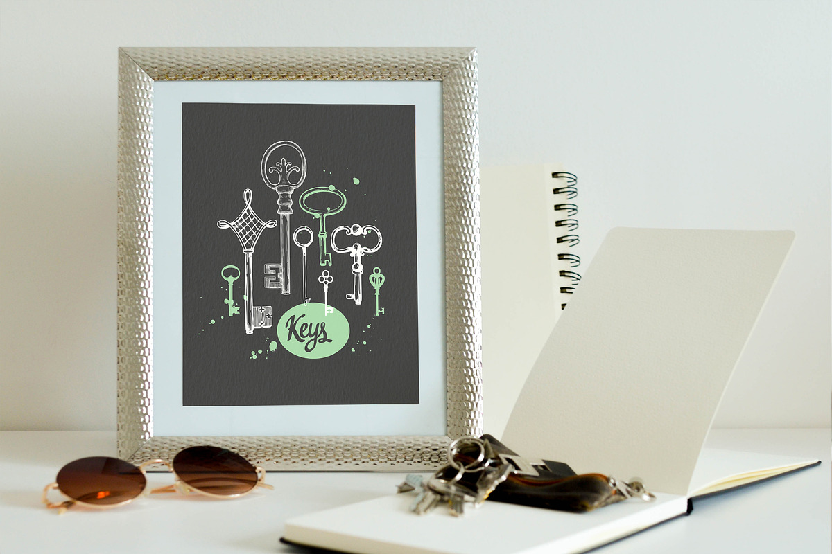 Keys In Sketch Style, a Decorative Illustration by Mona Monash (Photo 6 of 7)