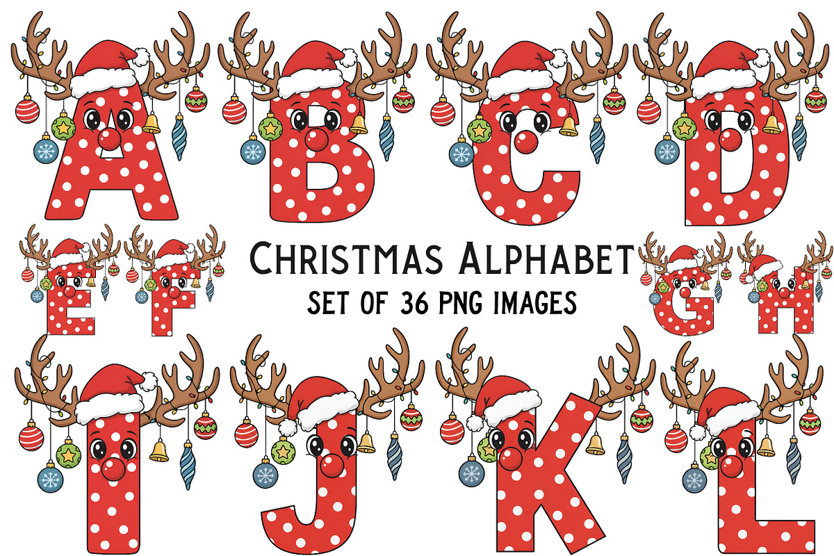 Christmas Alphabet Sublimation, an Illustration by Craft Nest (Photo 1 of 6)
