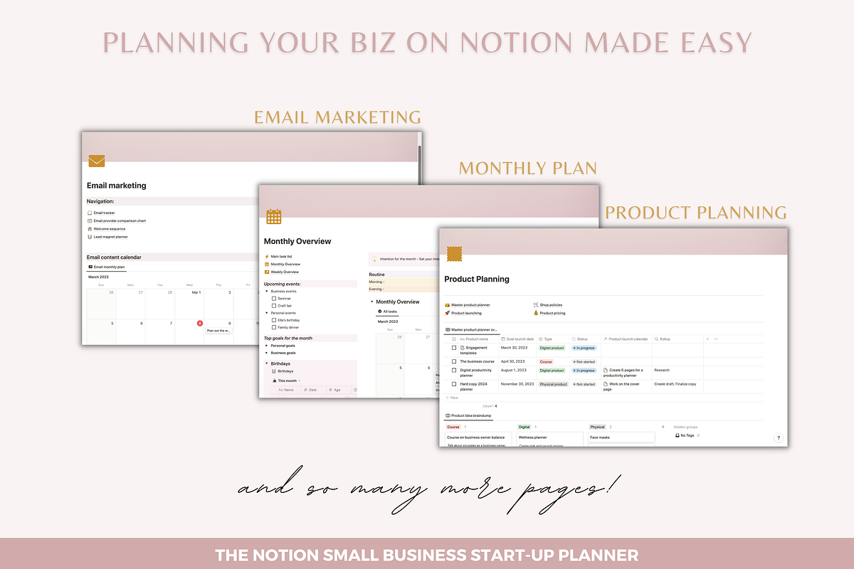 Notion template business planner, a Templates & Theme by Cate Creates (Photo 5 of 8)