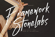 Framework Stonelabs, a Script Font by Integritype Studio (Thumbnail 1 of 15)