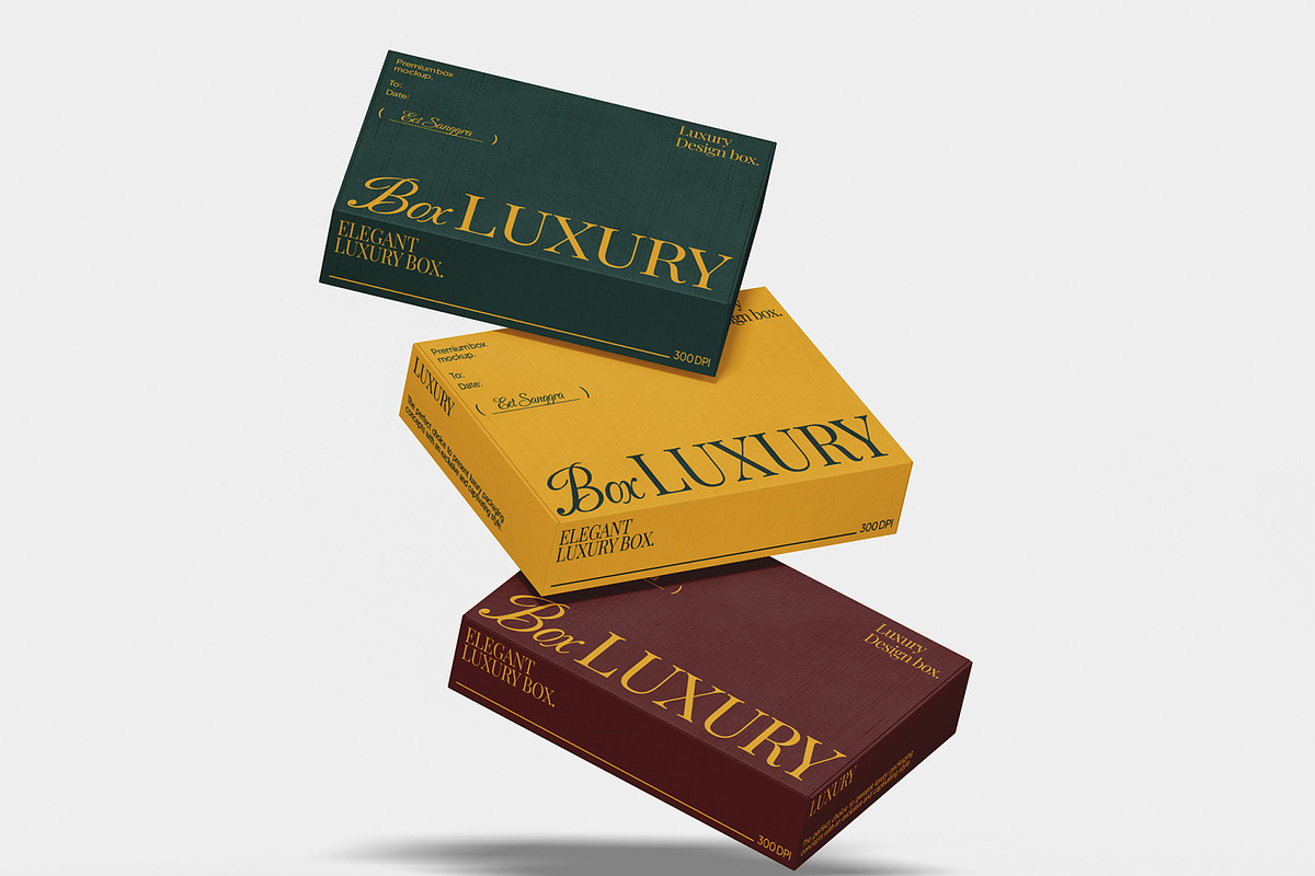 Luxury Box Mockup, a Packaging Mockup by Unerispace (Photo 2 of 4)