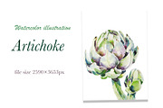 Artichoke watercolor illustration, an Object Illustration by Art pages (Thumbnail 1 of 3)